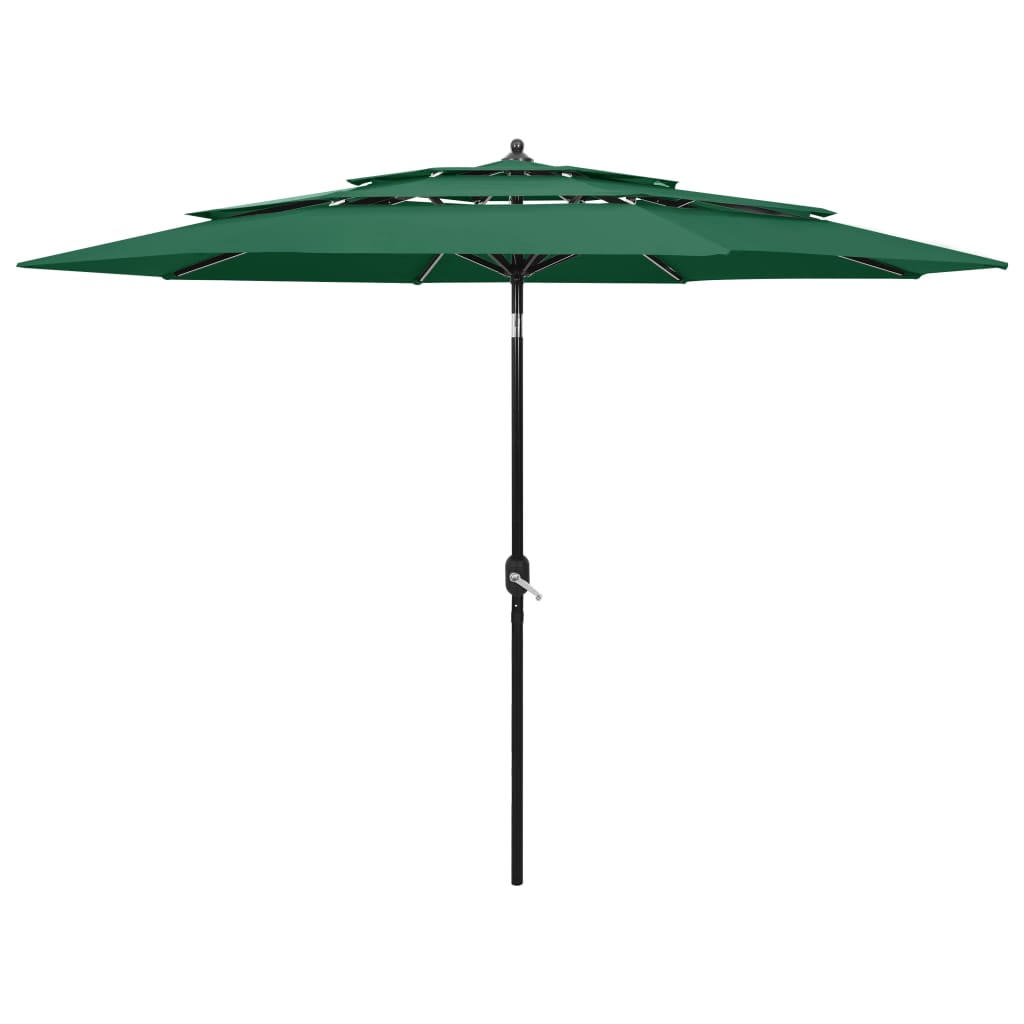Parasol aluminum pole 3 levels - green, 3 m, 1 - number 1.