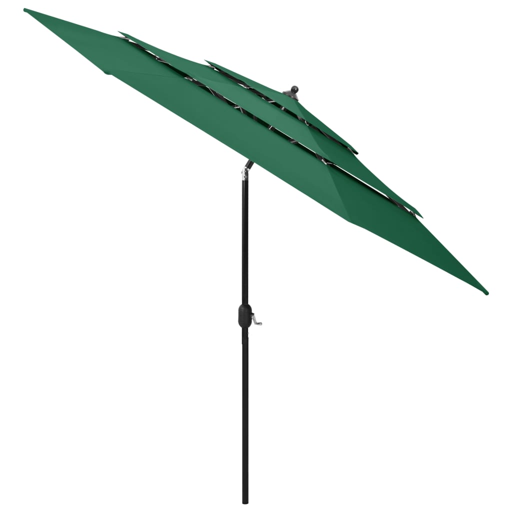 Parasol aluminum pole 3 levels - green, 3 m, 1 - number 2.