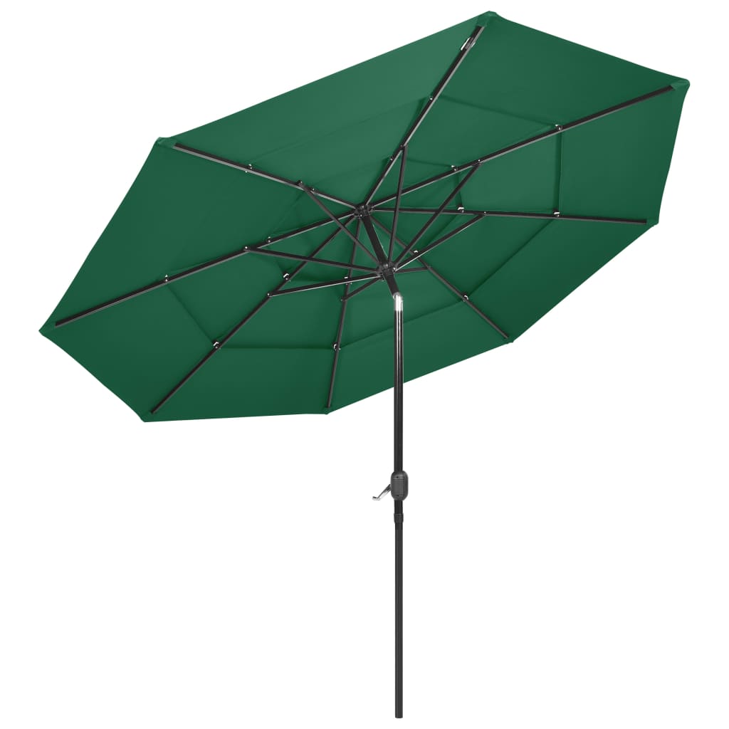 Parasol aluminum pole 3 levels - green, 3 m, 1 - number 3.