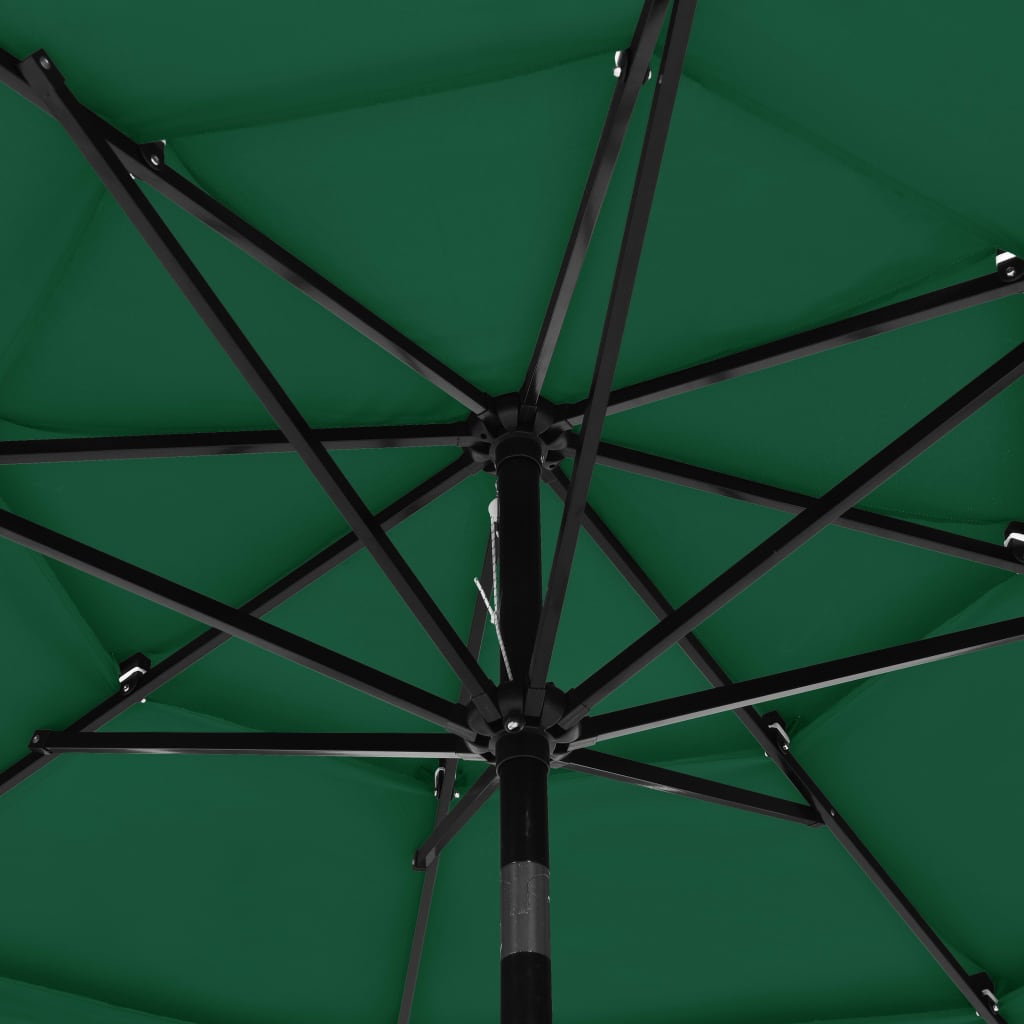 Parasol aluminum pole 3 levels - green, 3 m, 1 - number 5.