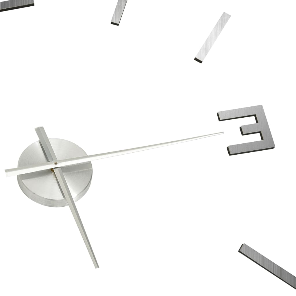 3d wall clock 100 cm modern design xxl silver colored - silver - number 4.