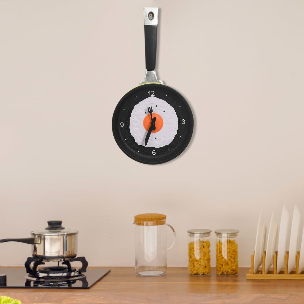 325164  wall clock with fried egg pan design 18,8 cm - number 1.