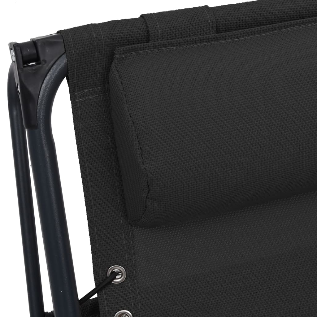 Foldbare dækstole 2 stk. textilene sort - number 11.