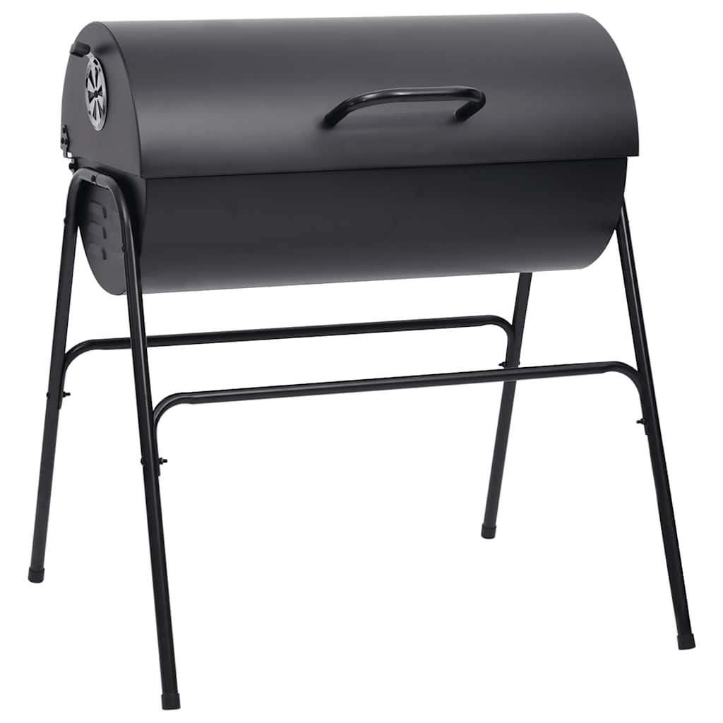 Barrel grill with 2 grill grates 80x95x90 cm steel black - number 2.