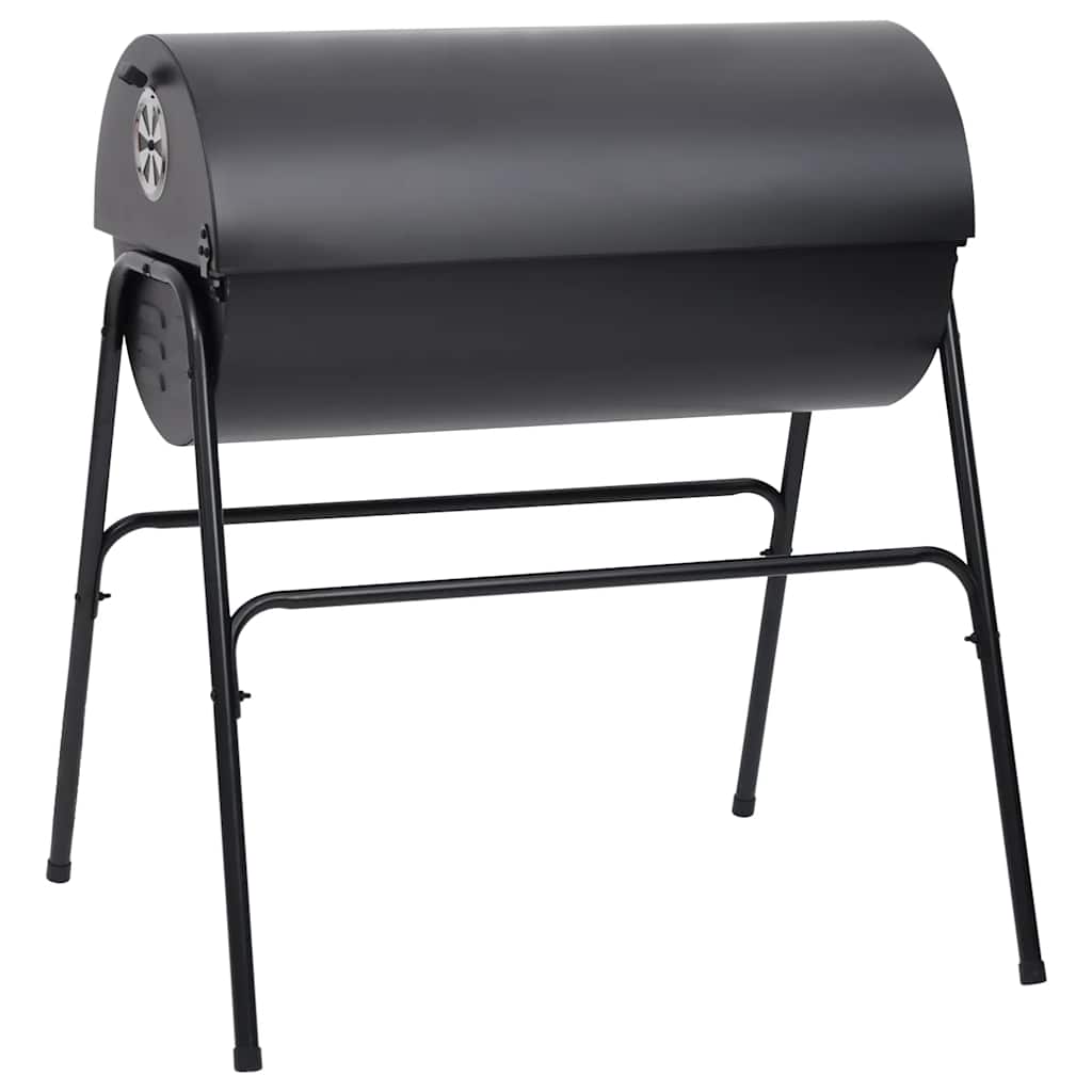 Barrel grill with 2 grill grates 80x95x90 cm steel black - number 5.