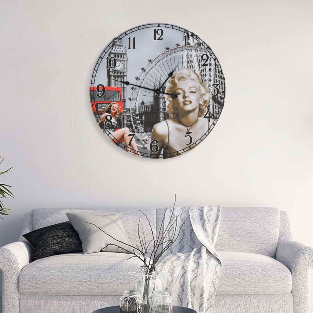 Wall clock vintage style 60 cm - number 1.