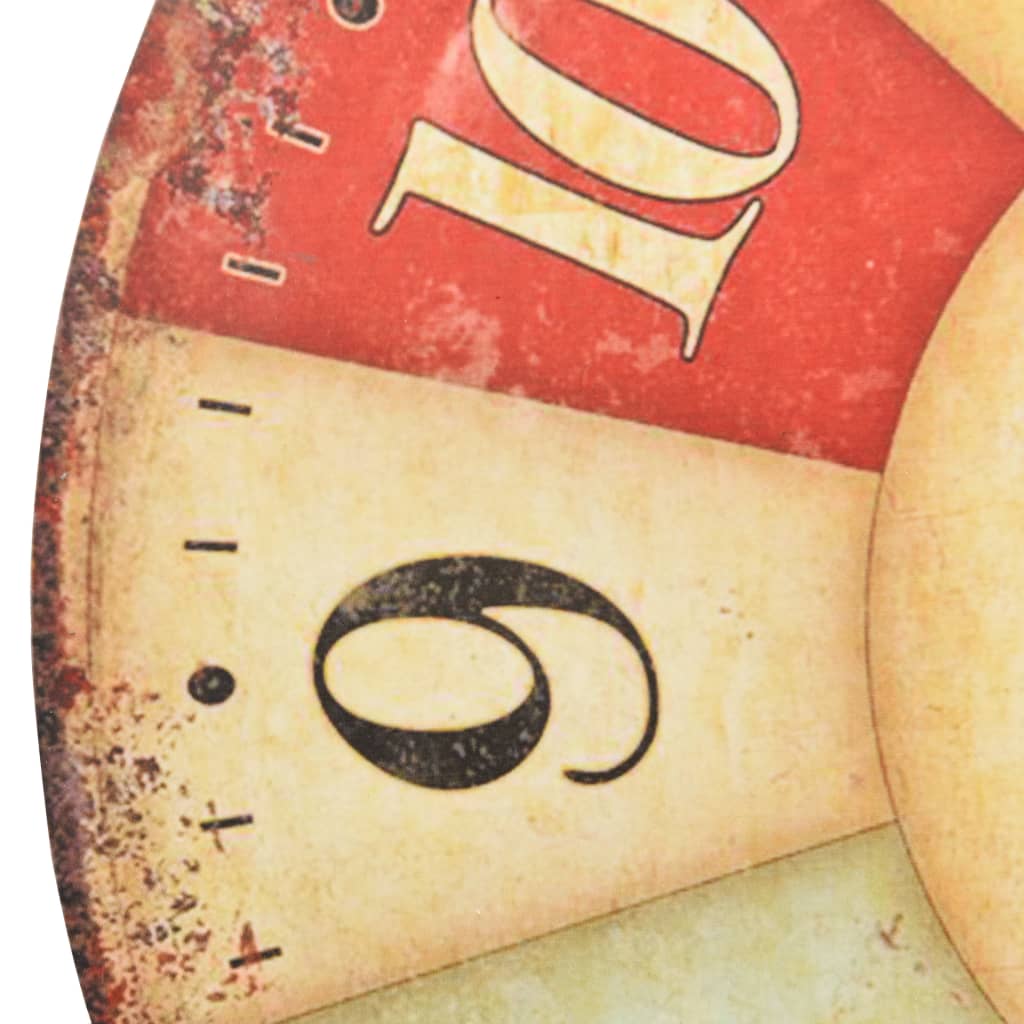 Vægur vintagestil colourful 60 cm - number 4.