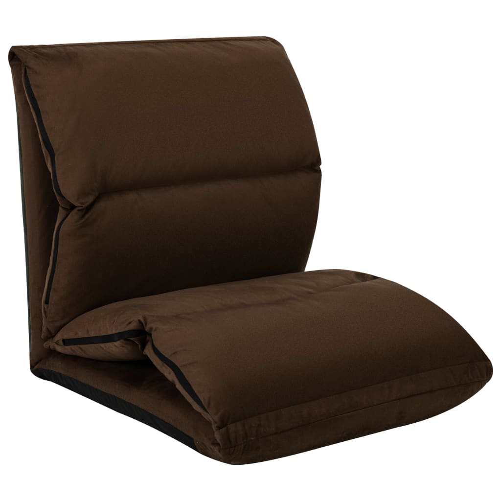Foldable floor chair microfiber - brown, 1 - number 1.