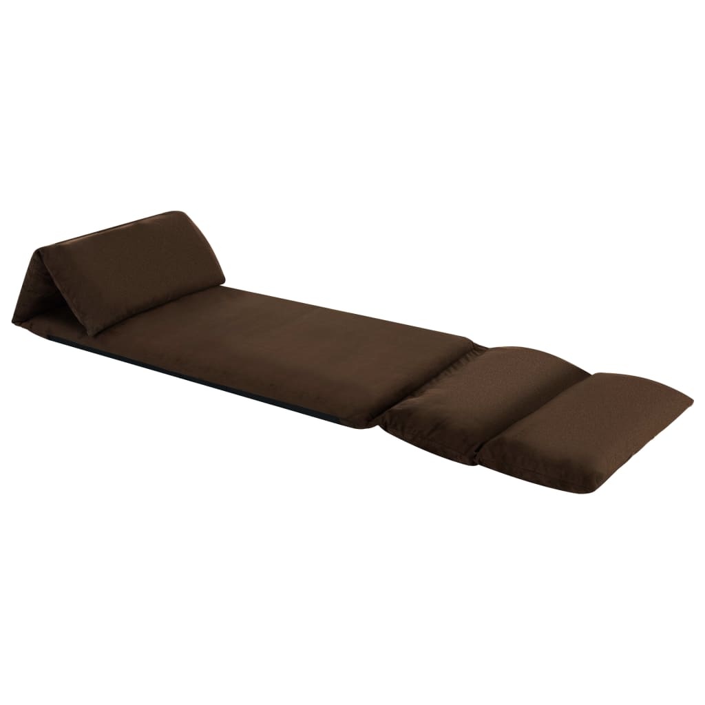 Foldable floor chair microfiber - brown, 1 - number 2.