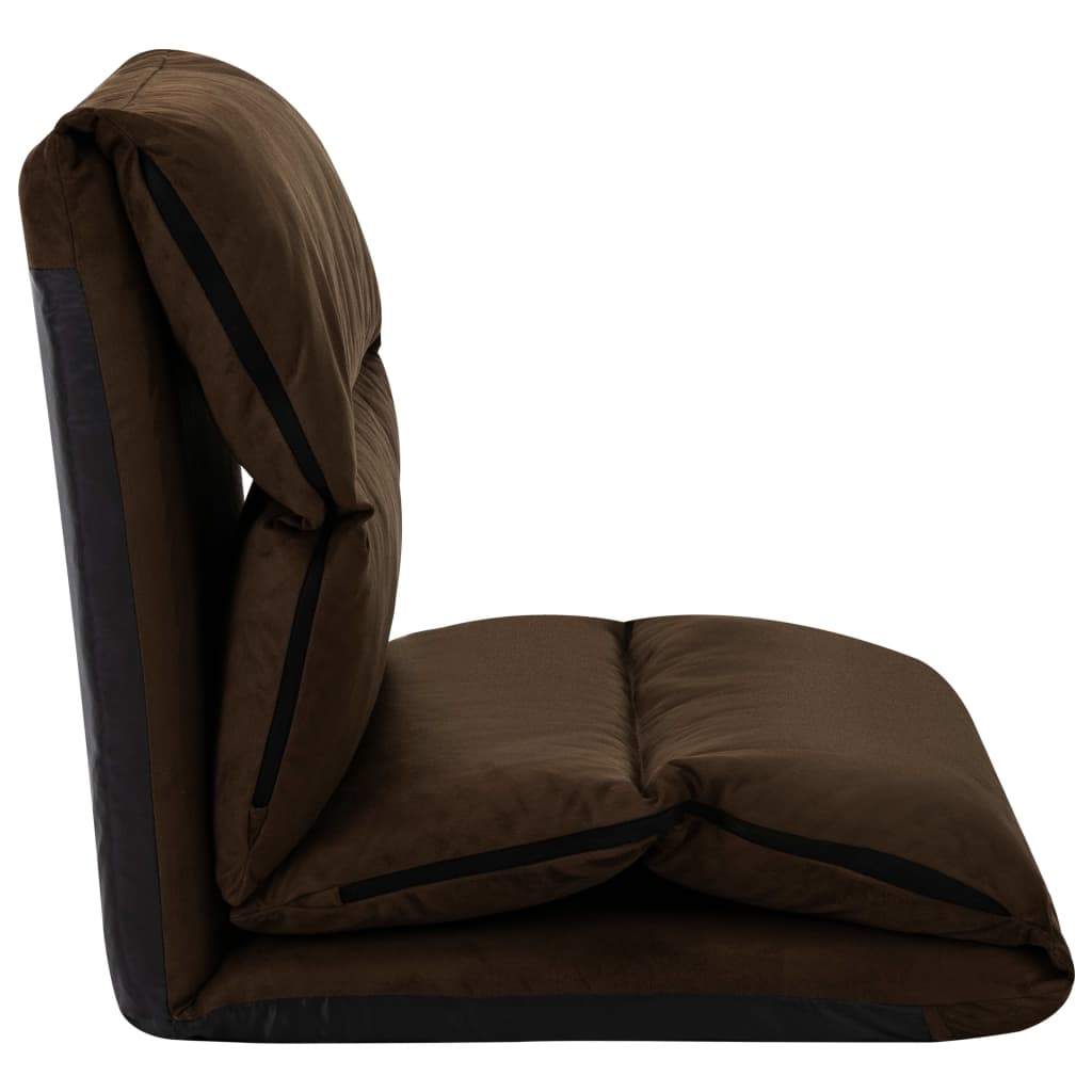 Foldable floor chair microfiber - brown, 1 - number 6.