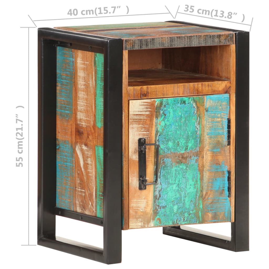 Noćni ormarić 40x35x55 cm puno reciklirano drvo - number 5.