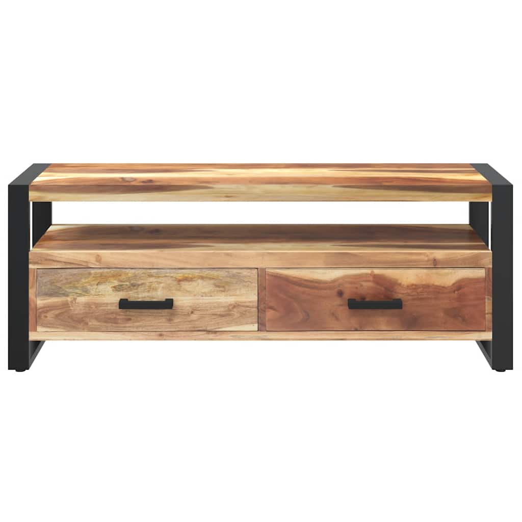 Tv cabinet 120x35x45 cm solid wood with honey colored finish - number 4.