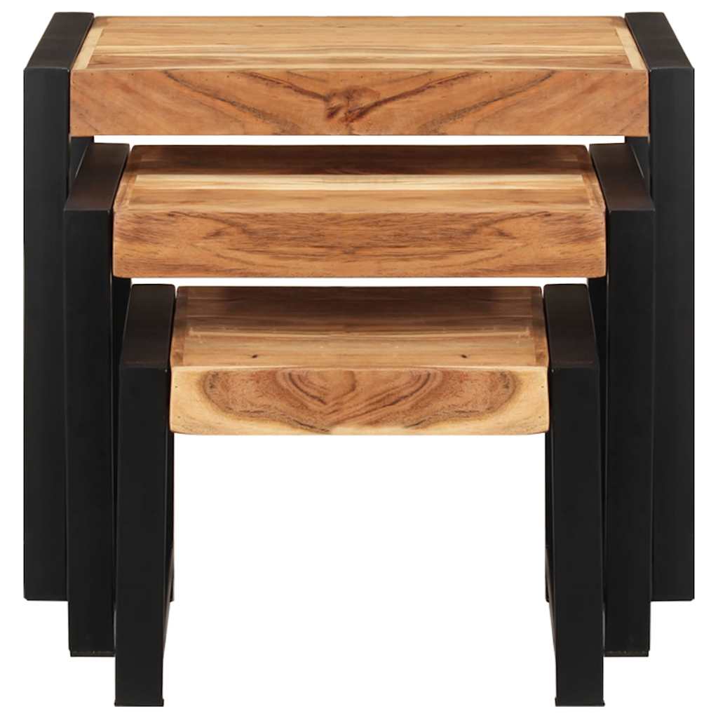 Indskudsborde 3 stk. massivt træ - number 4.