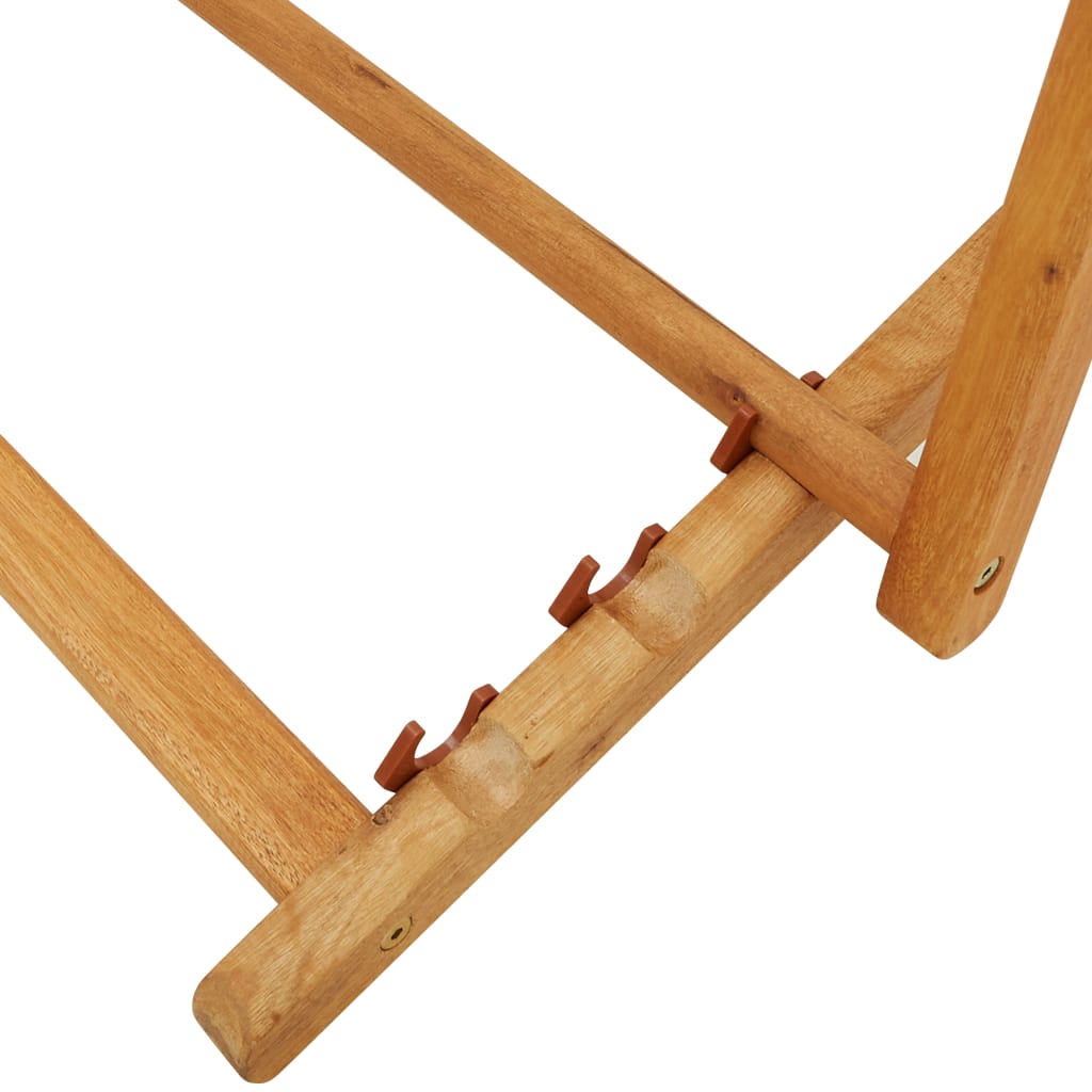 Foldbar strandstol eukalyptustræ og stof cremefarvet - number 8.