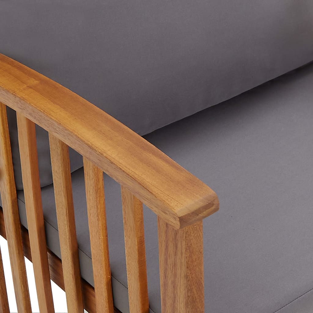 Loungesæt til haven 2 dele med hynder massivt akacietræ - number 6.