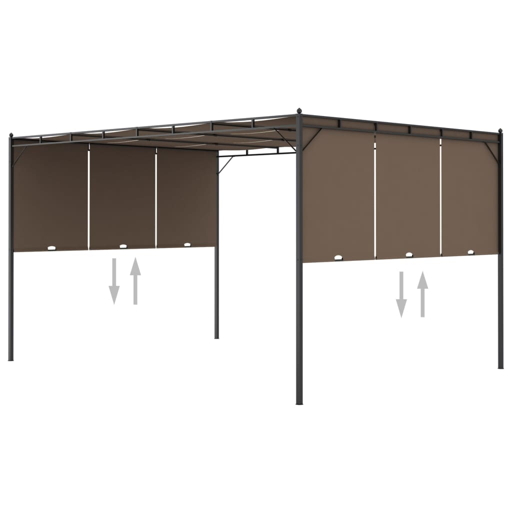 Gazebo with side curtain 4x3x2.25 m grey-brown - 4 x 3 x 2.25 m - number 1.