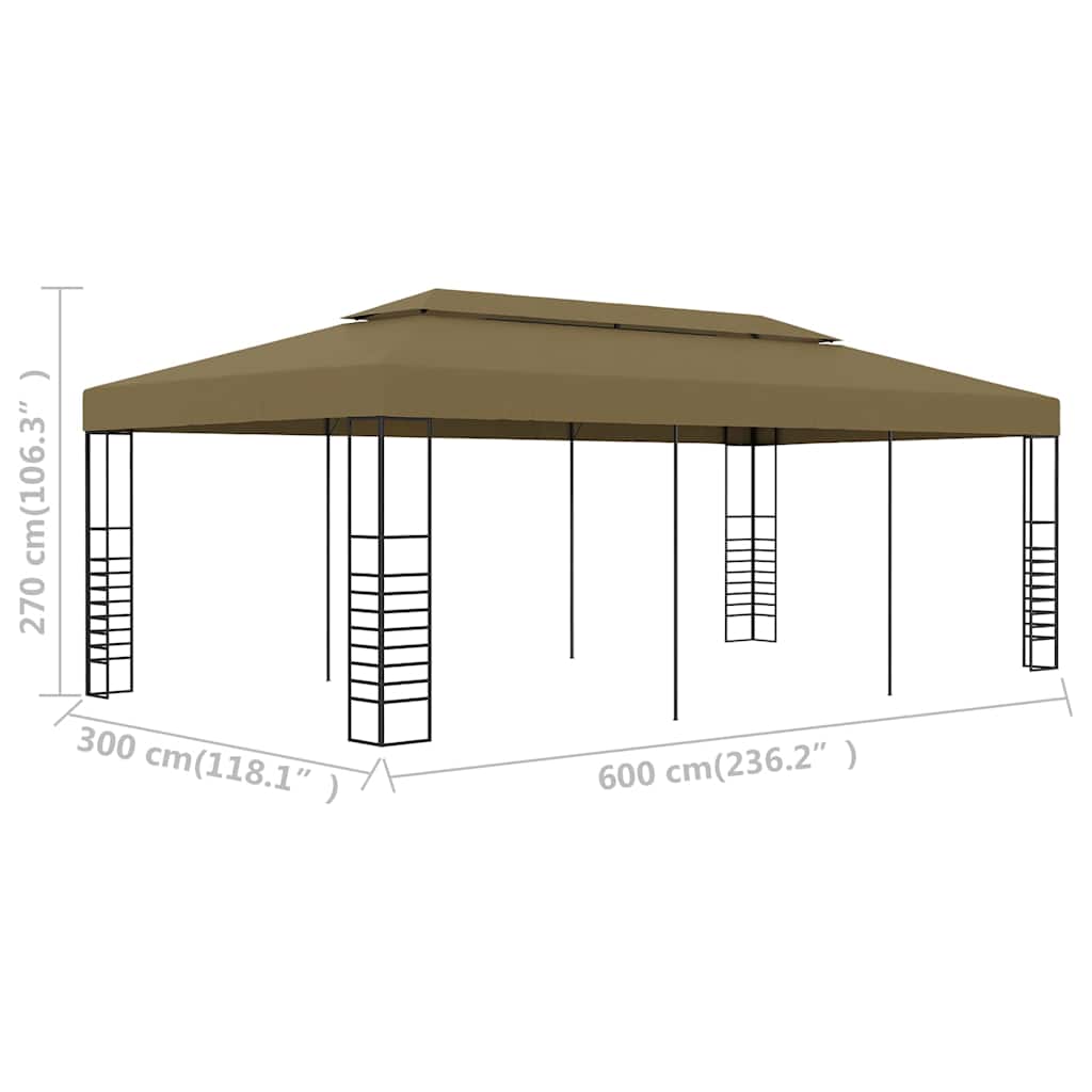 Paviljon 6x3x2,7 m 180 g/m² - sivo-smeđa, 3 x 6 m - number 6.