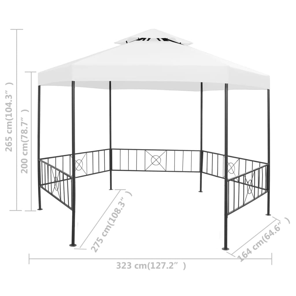 Havepavillon 323x275x265 cm 180 g/m² hvid - number 8.