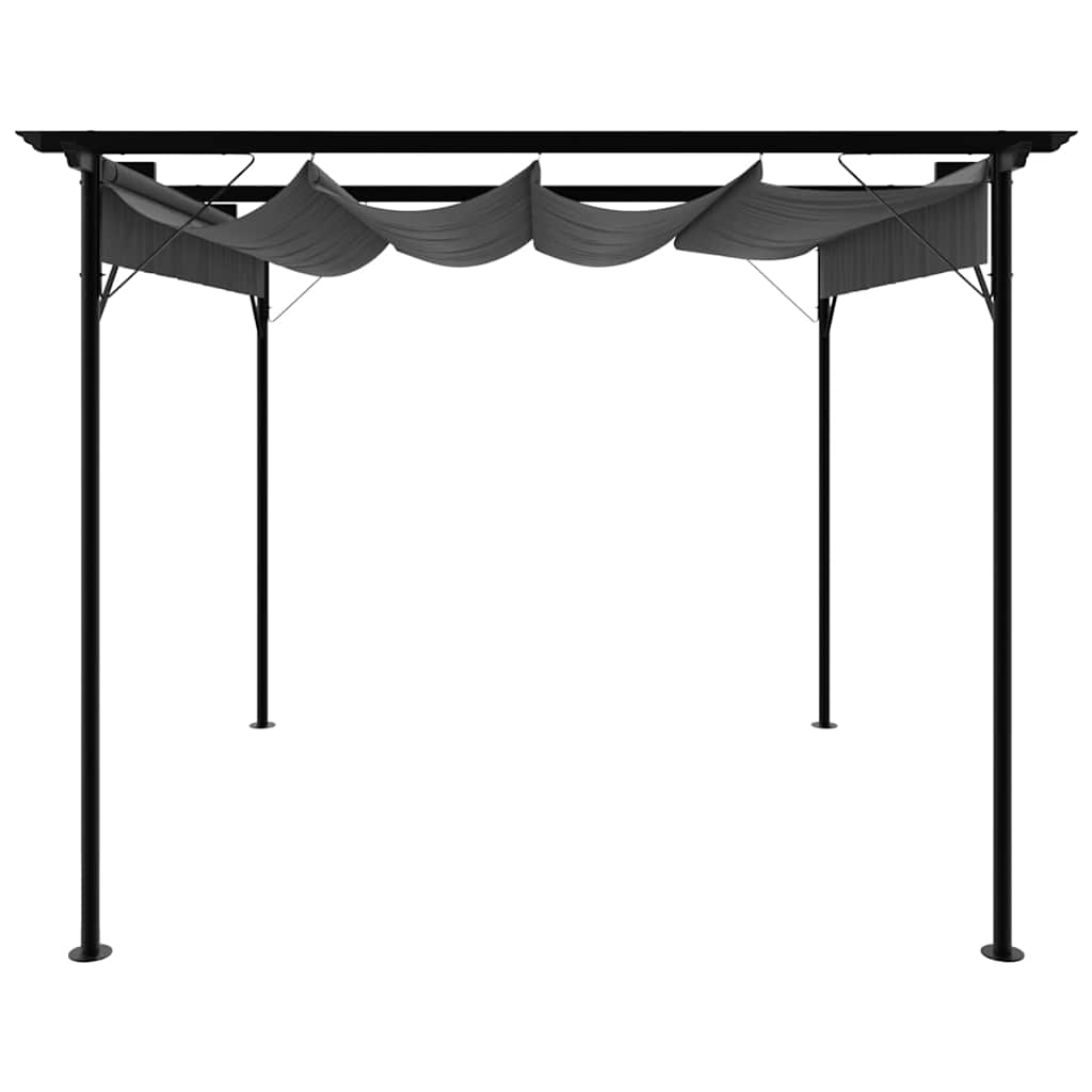 Pergola avec toit rétractable 3x3 m 180 g/m² - gris anthracite, 1 - number 2.