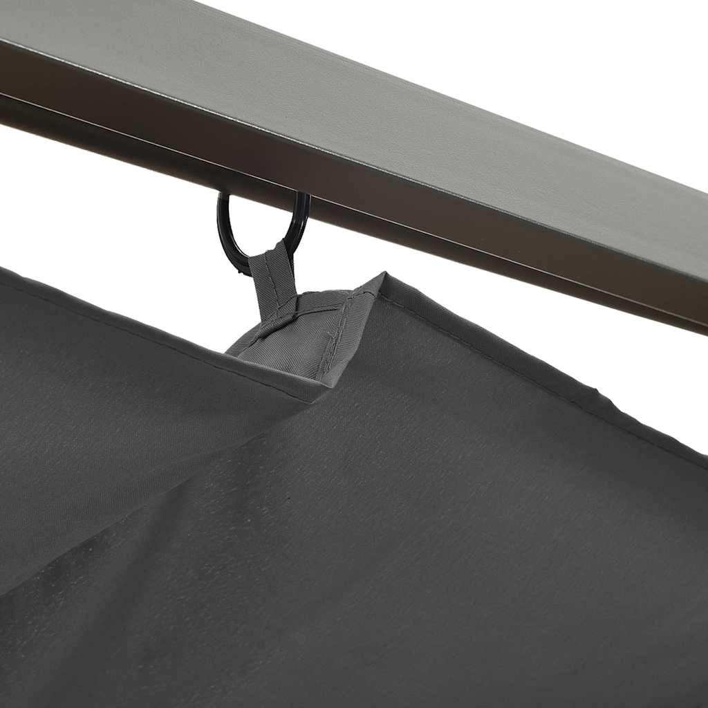 Pergola avec toit rétractable 3x3 m 180 g/m² - gris anthracite, 1 - number 4.