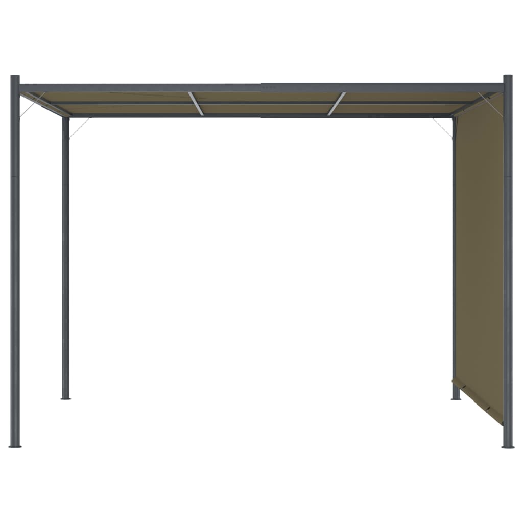 Pergola avec toit rétractable 3x3 m 180 g/m² gris-brun - number 3.