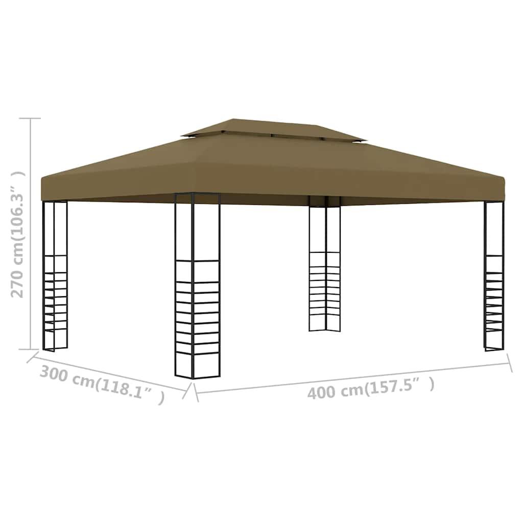 Paviljon 3x4 m 180 g/m² sivo-smeđa - number 6.