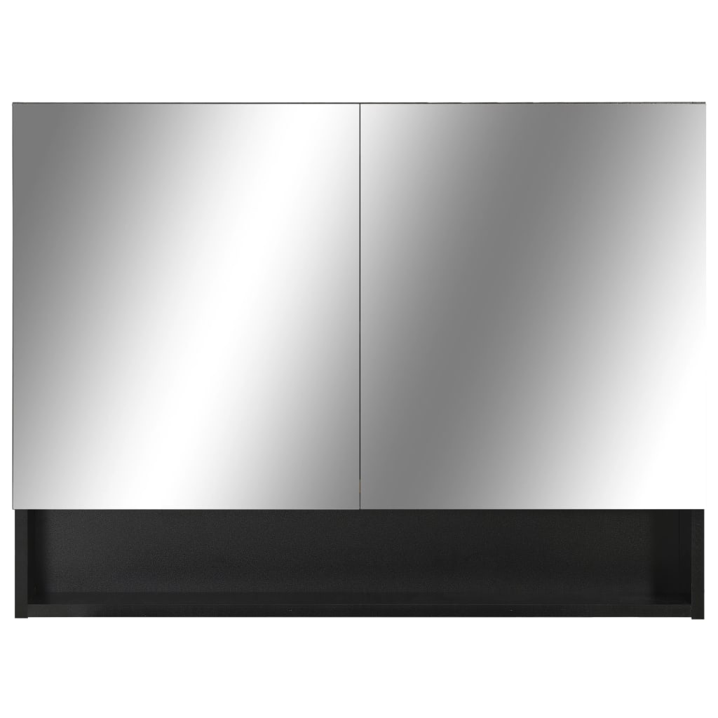 Kupatilo s ogledalom + led 80x15x60 cm mdf - black, 1 - number 5.