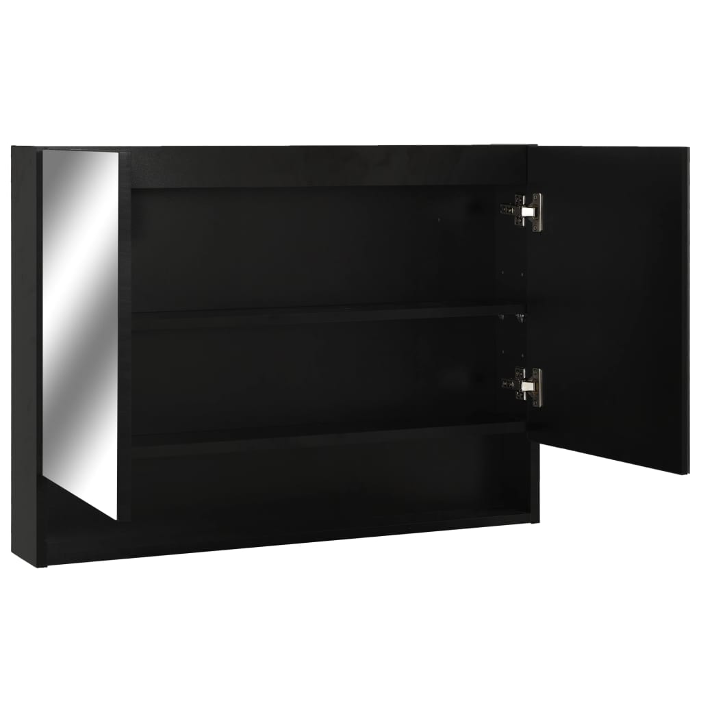 Kupatilo s ogledalom + led 80x15x60 cm mdf - black, 1 - number 4.