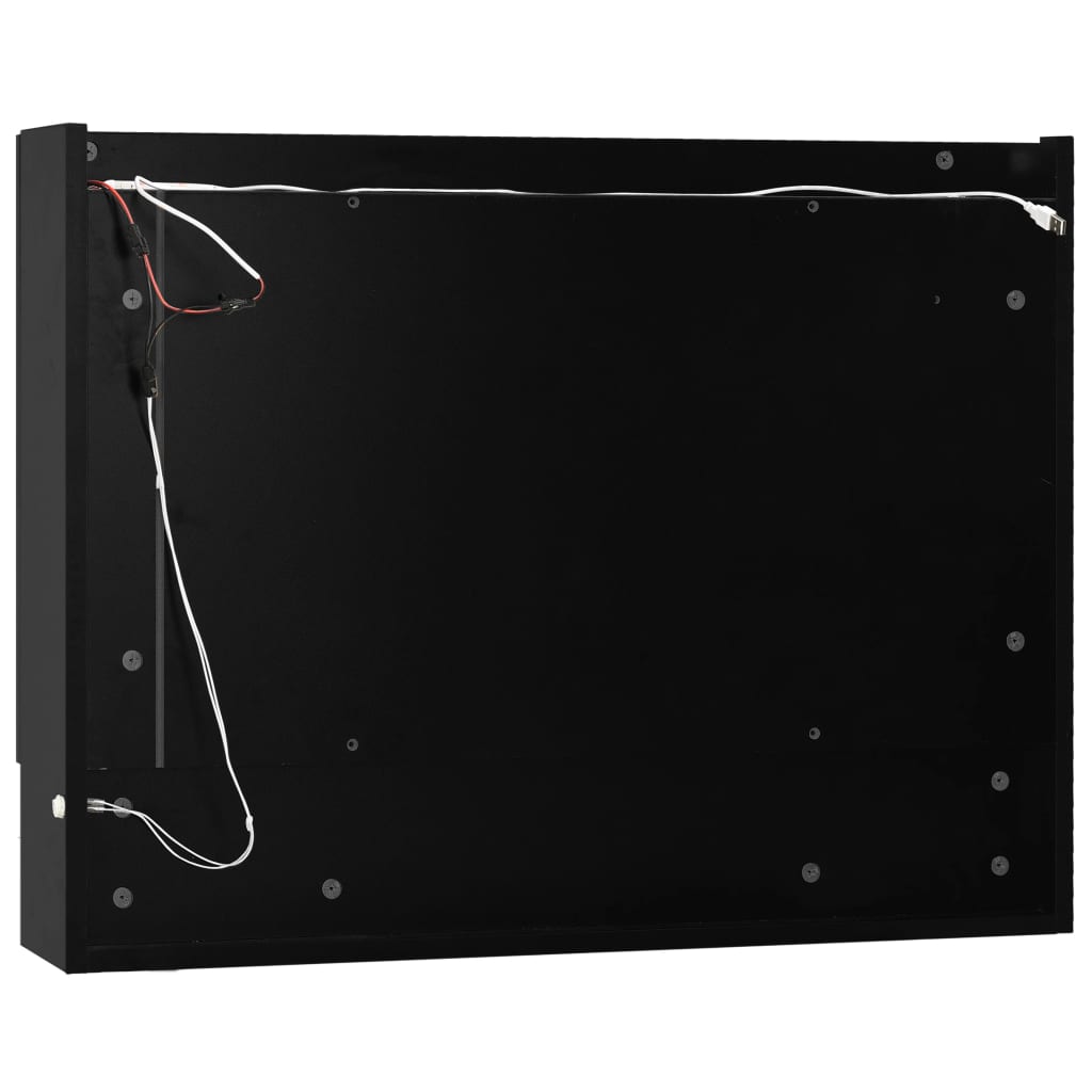 Kupatilo s ogledalom + led 80x15x60 cm mdf - black, 1 - number 8.