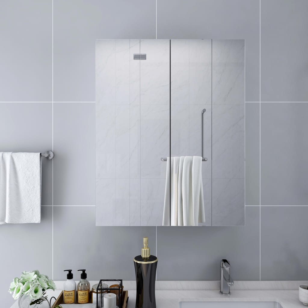 323607  bathroom mirror cabinet white 60x15x75 cm mdf - number 1.