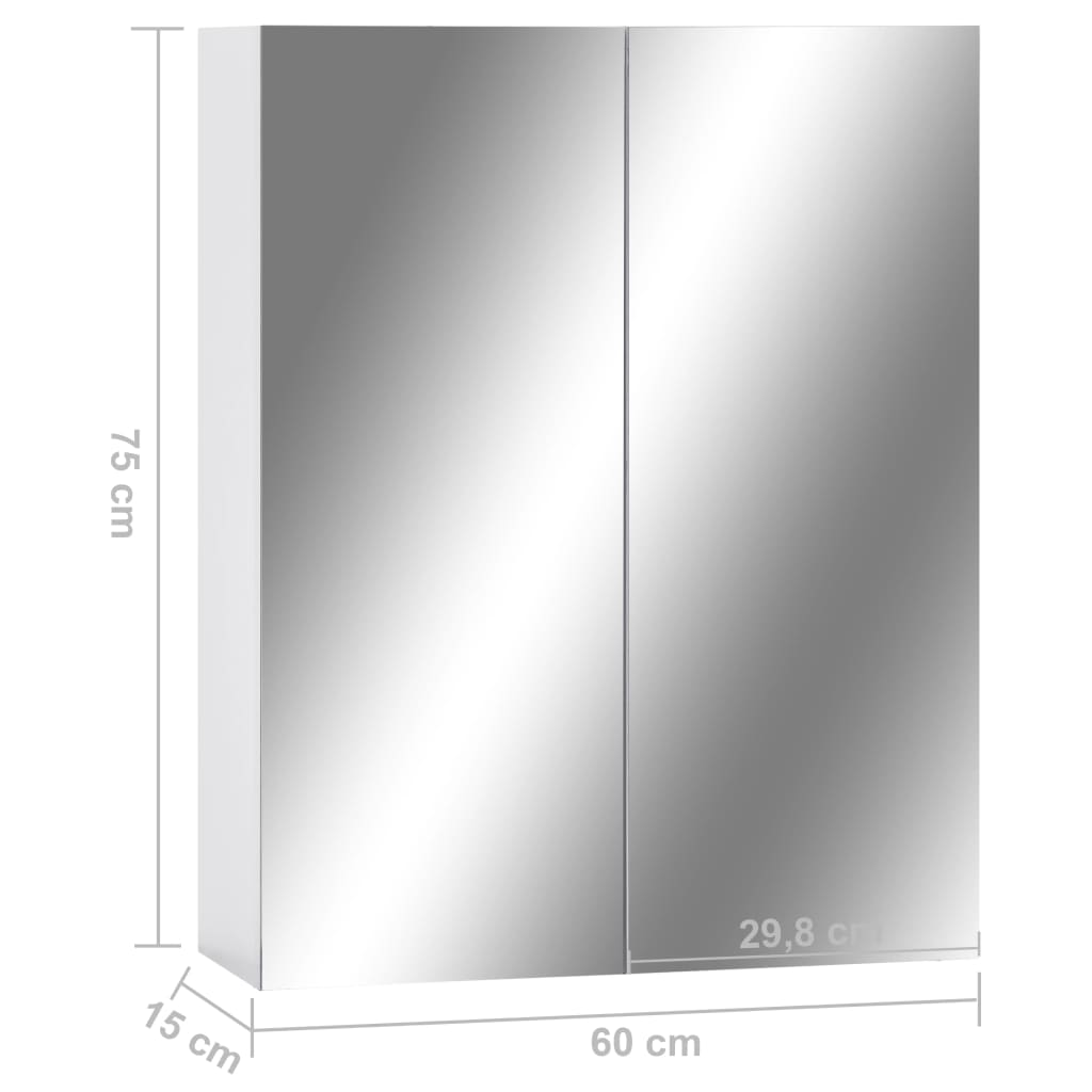 323607  bathroom mirror cabinet white 60x15x75 cm mdf - number 6.