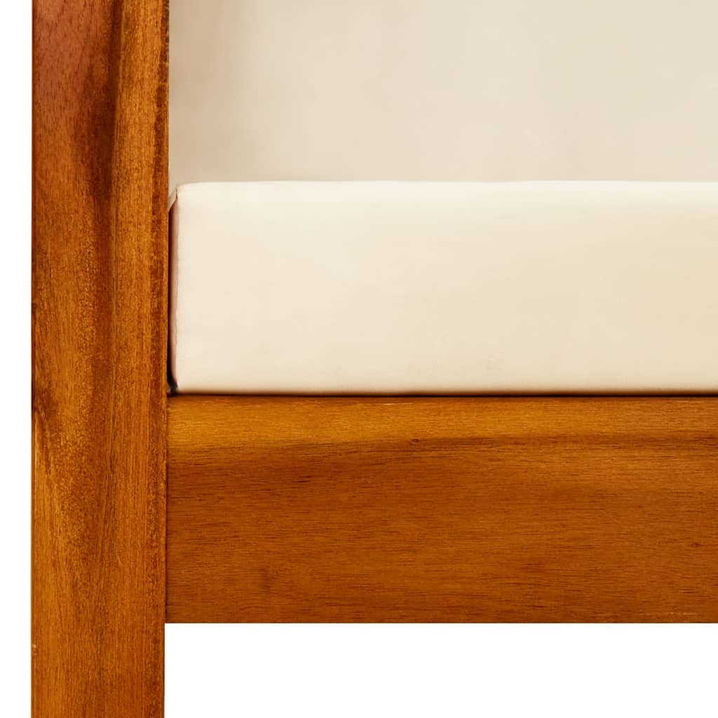 Havebænk med baldakin massivt akacietræ - creme, 1 - number 6.