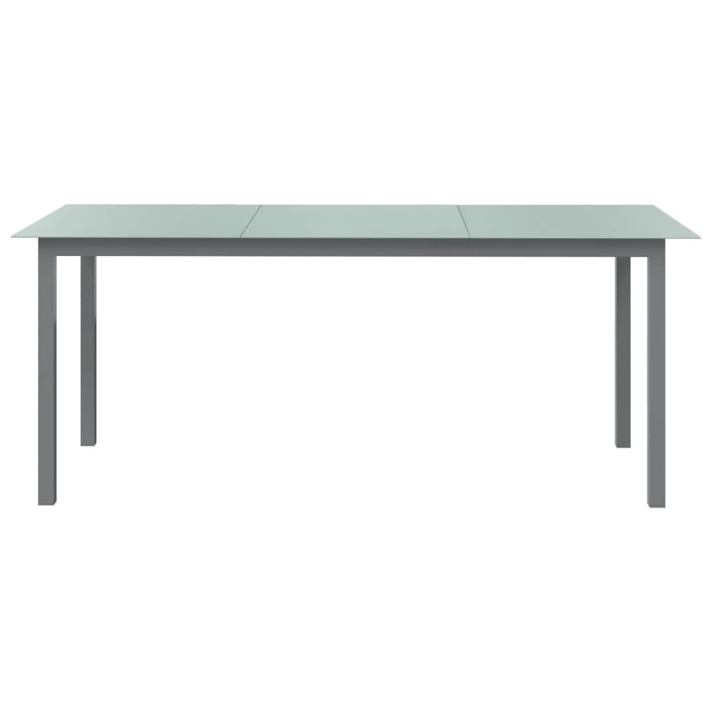 Havebord 190x90x74 cm aluminium og glas lysegrå - number 2.