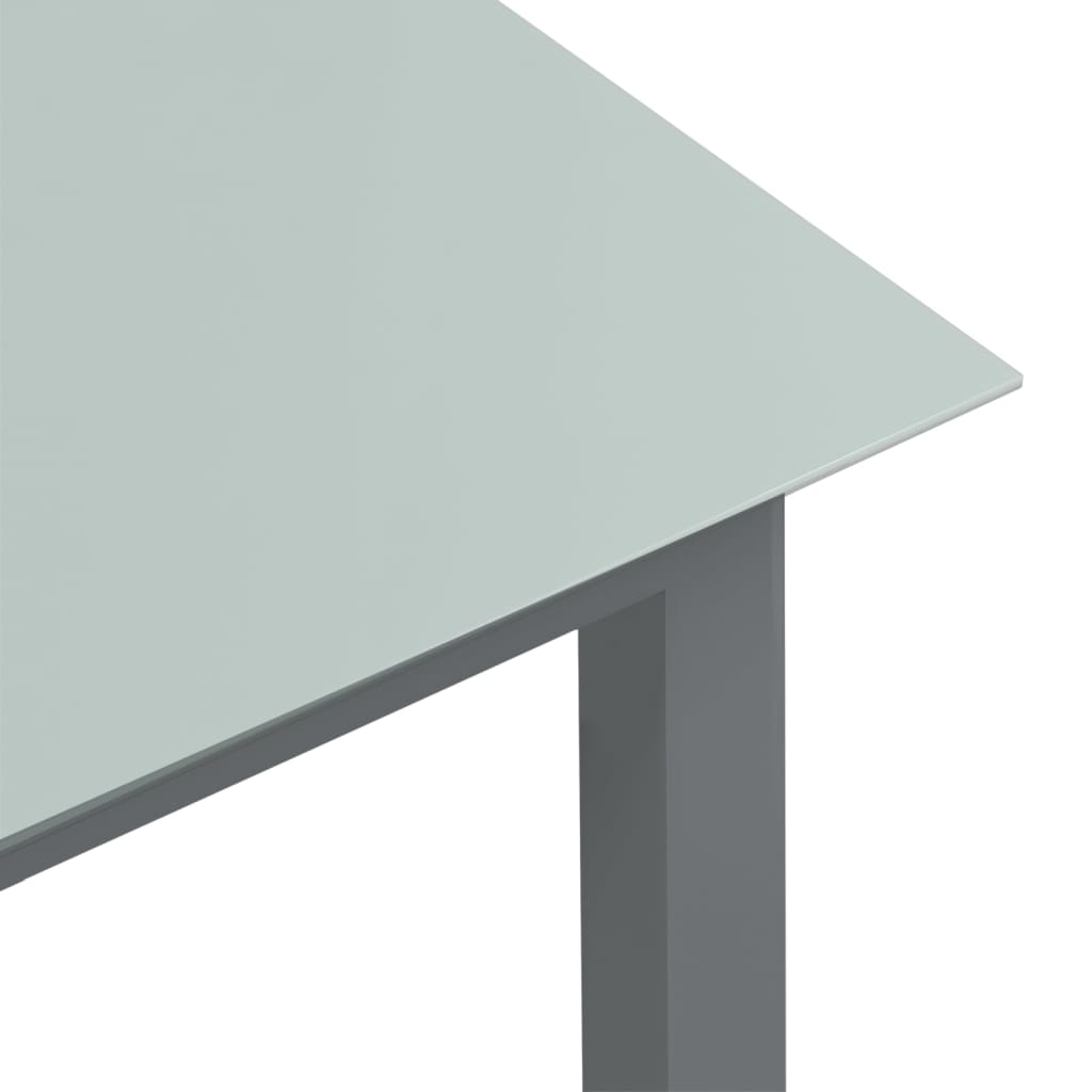 Havebord 190x90x74 cm aluminium og glas lysegrå - number 4.