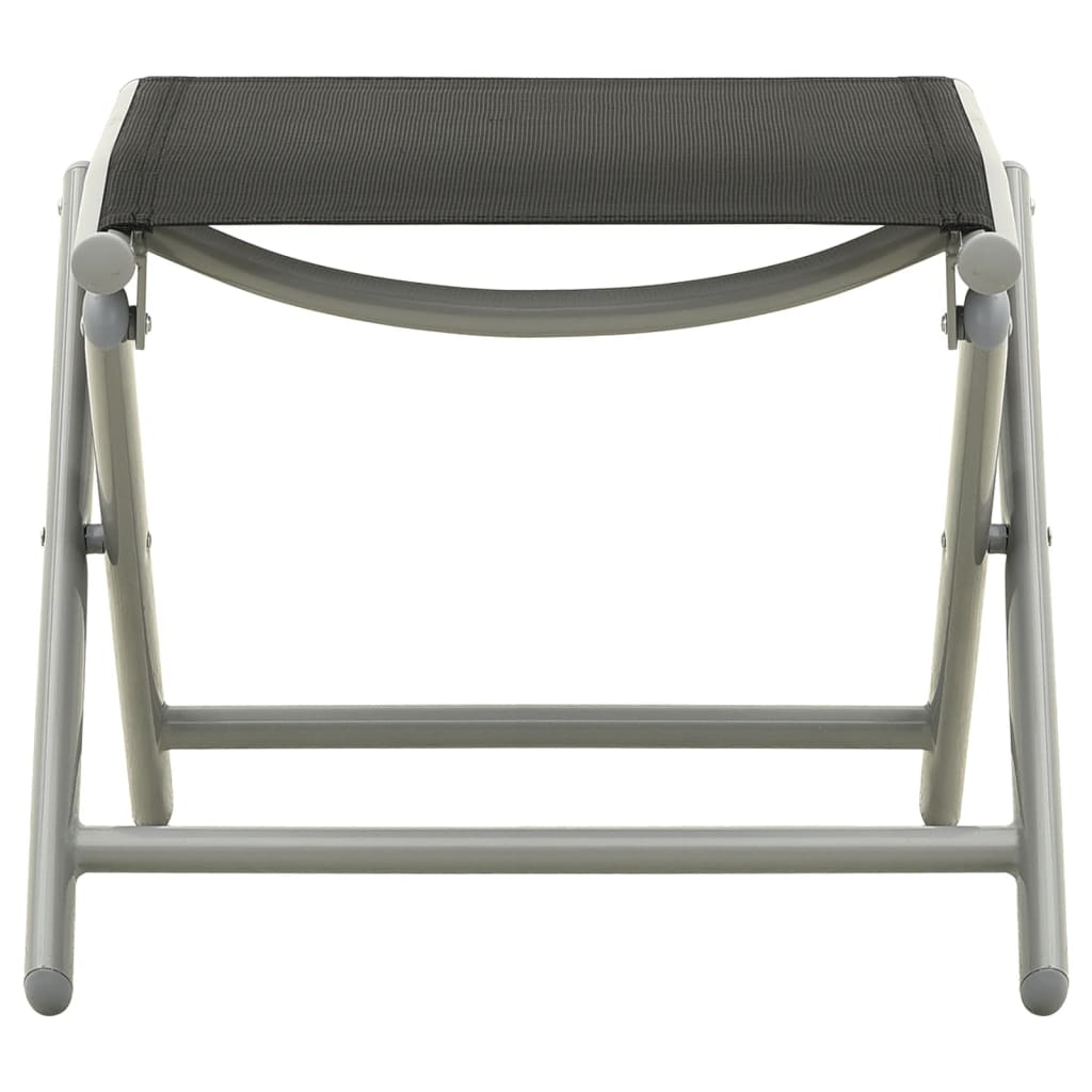Foldbar fodskammel textilene og aluminium sort og sølvfarvet - number 2.