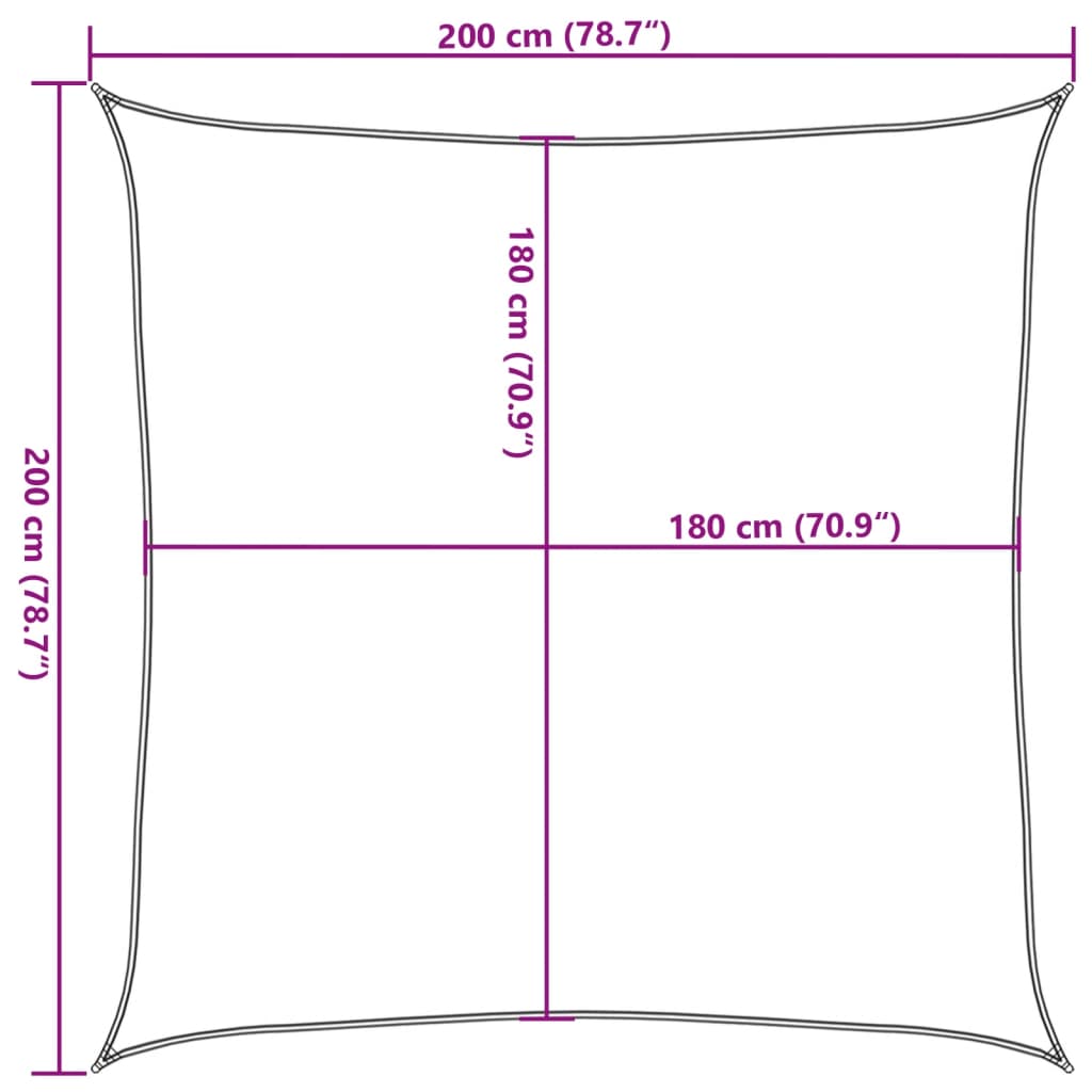 Sun sail 160 g/m² hdpe - blue, 2 x 2 m, 1 - number 10.