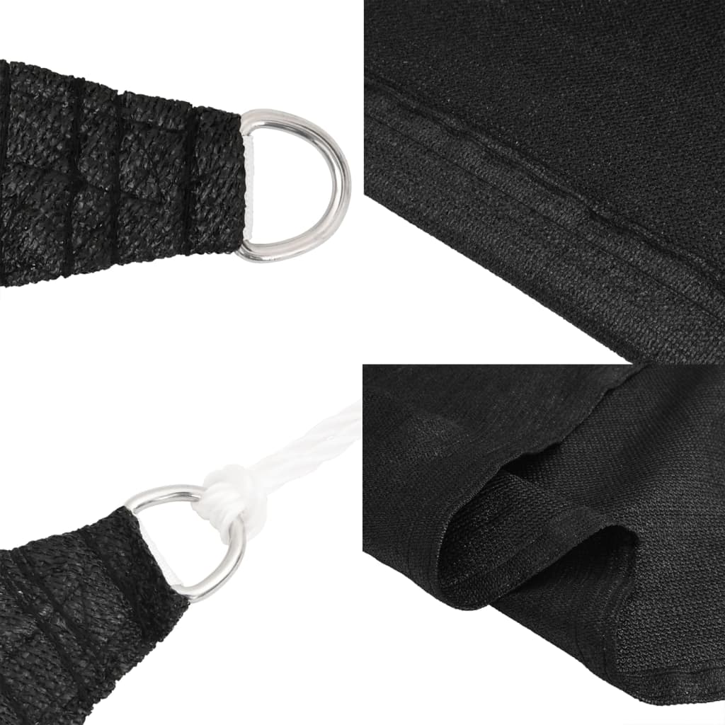 Solsejl 160 g/m² hdpe - sort, 2 x 2 m, 1 - number 7.