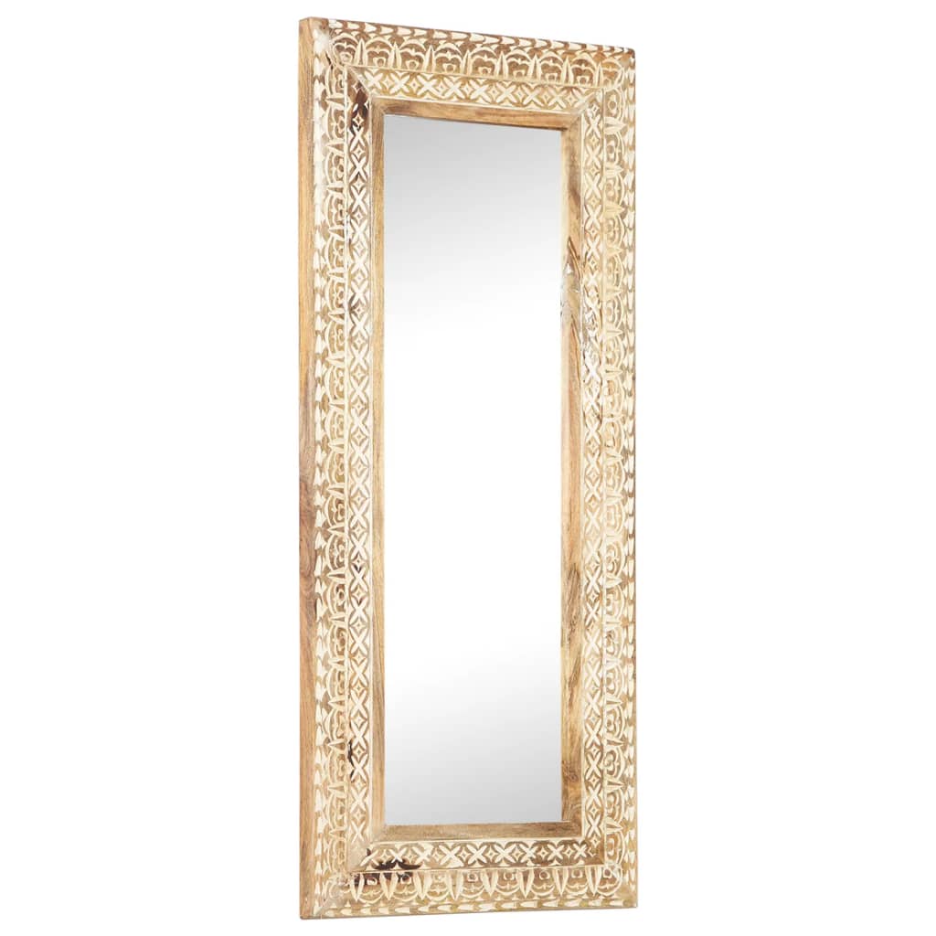 Hand carved mirror 110x50x2.6 cm solid mango wood - 110 x 50 x 2.6 cm, 1 - number 1.