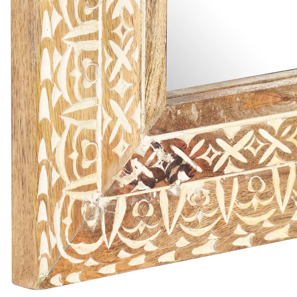 Hand carved mirror 110x50x2.6 cm solid mango wood - 110 x 50 x 2.6 cm, 1 - number 4.