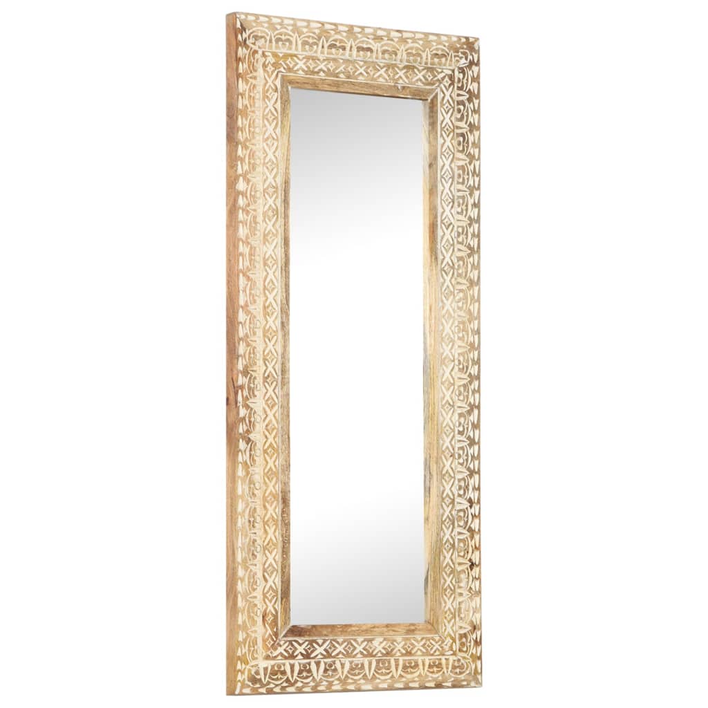 Hand carved mirror 110x50x2.6 cm solid mango wood - 110 x 50 x 2.6 cm, 1 - number 6.