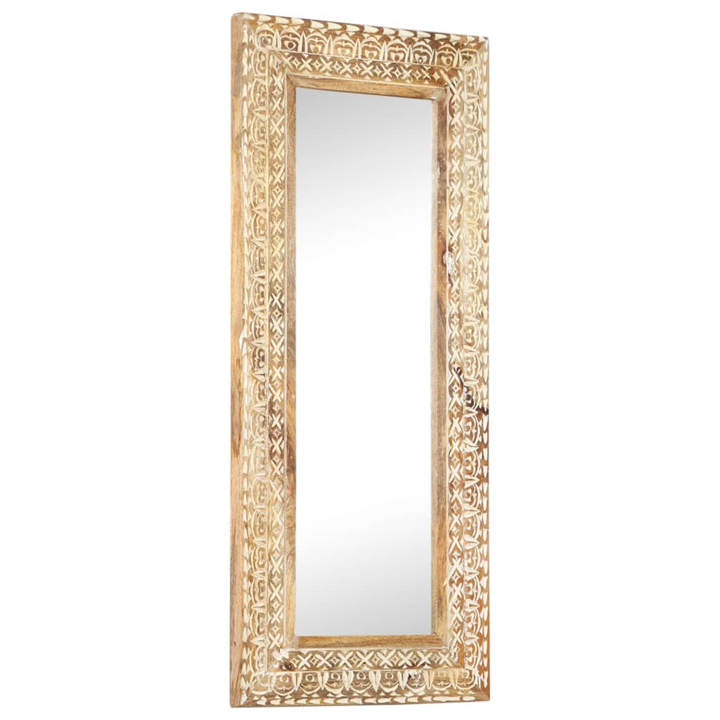 Hand carved mirror 110x50x2.6 cm solid mango wood - 110 x 50 x 2.6 cm, 1 - number 8.