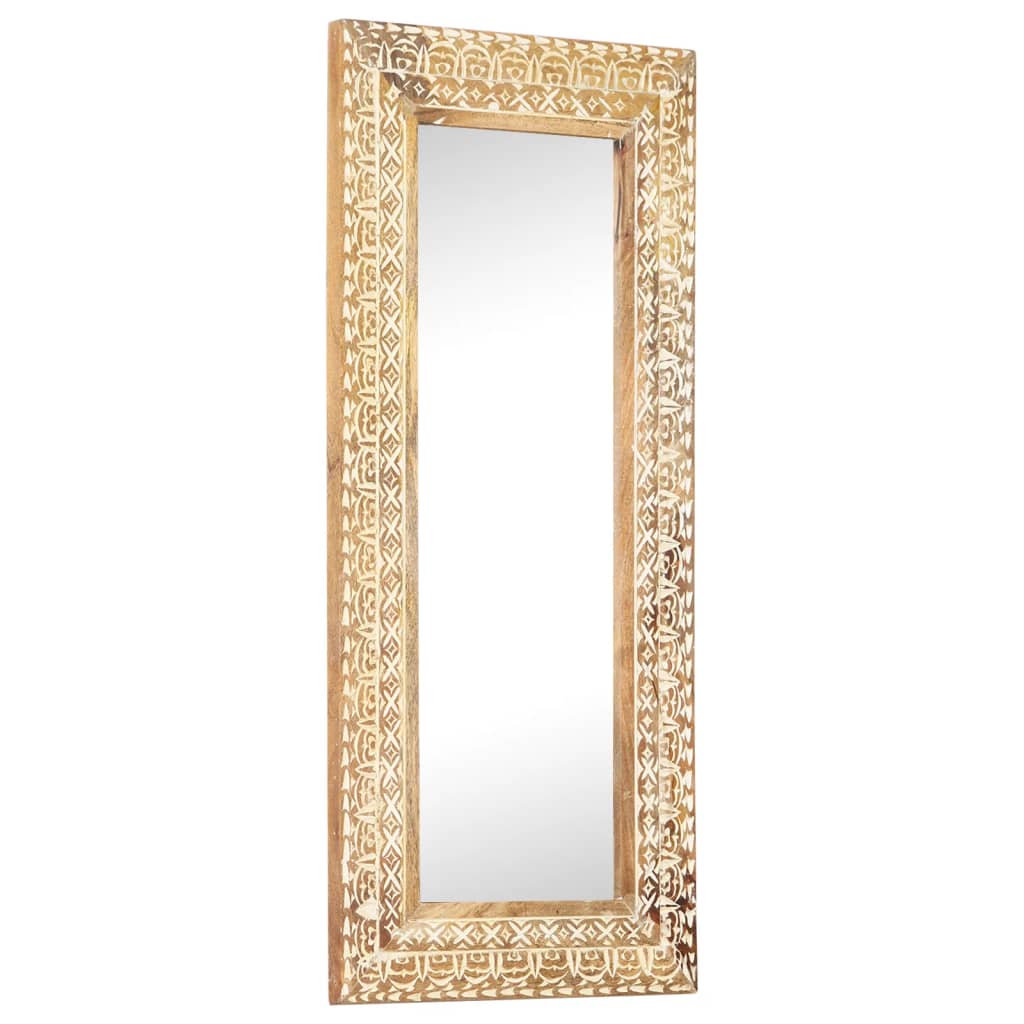 Hand carved mirror 110x50x2.6 cm solid mango wood - 110 x 50 x 2.6 cm, 1 - number 7.