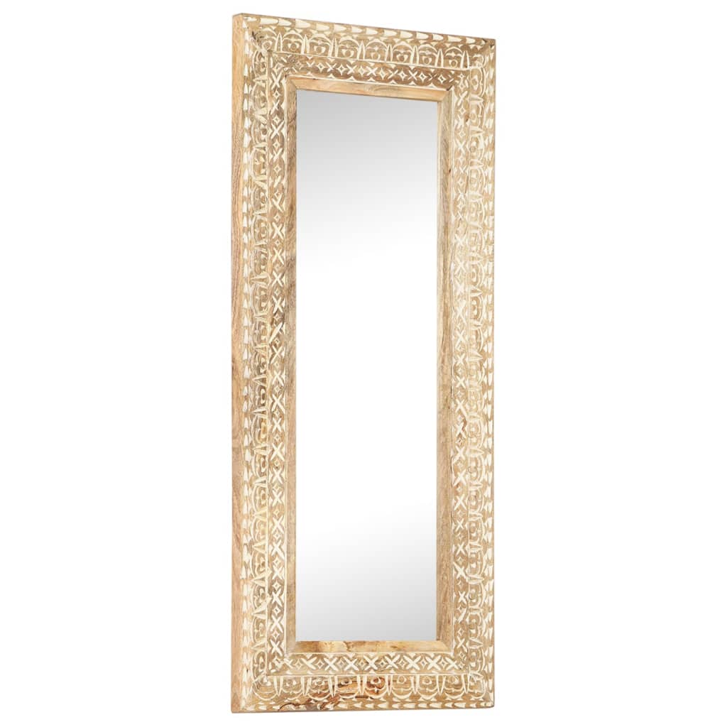 Hand carved mirror 110x50x2.6 cm solid mango wood - 110 x 50 x 2.6 cm, 1 - number 9.