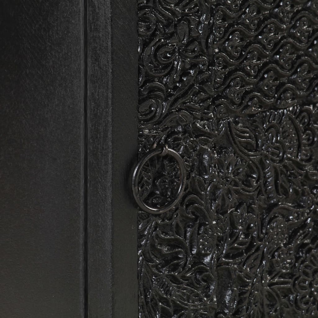 Sengeskab 40x30x50 cm massivt akacietræ og mangotræ sort - number 6.