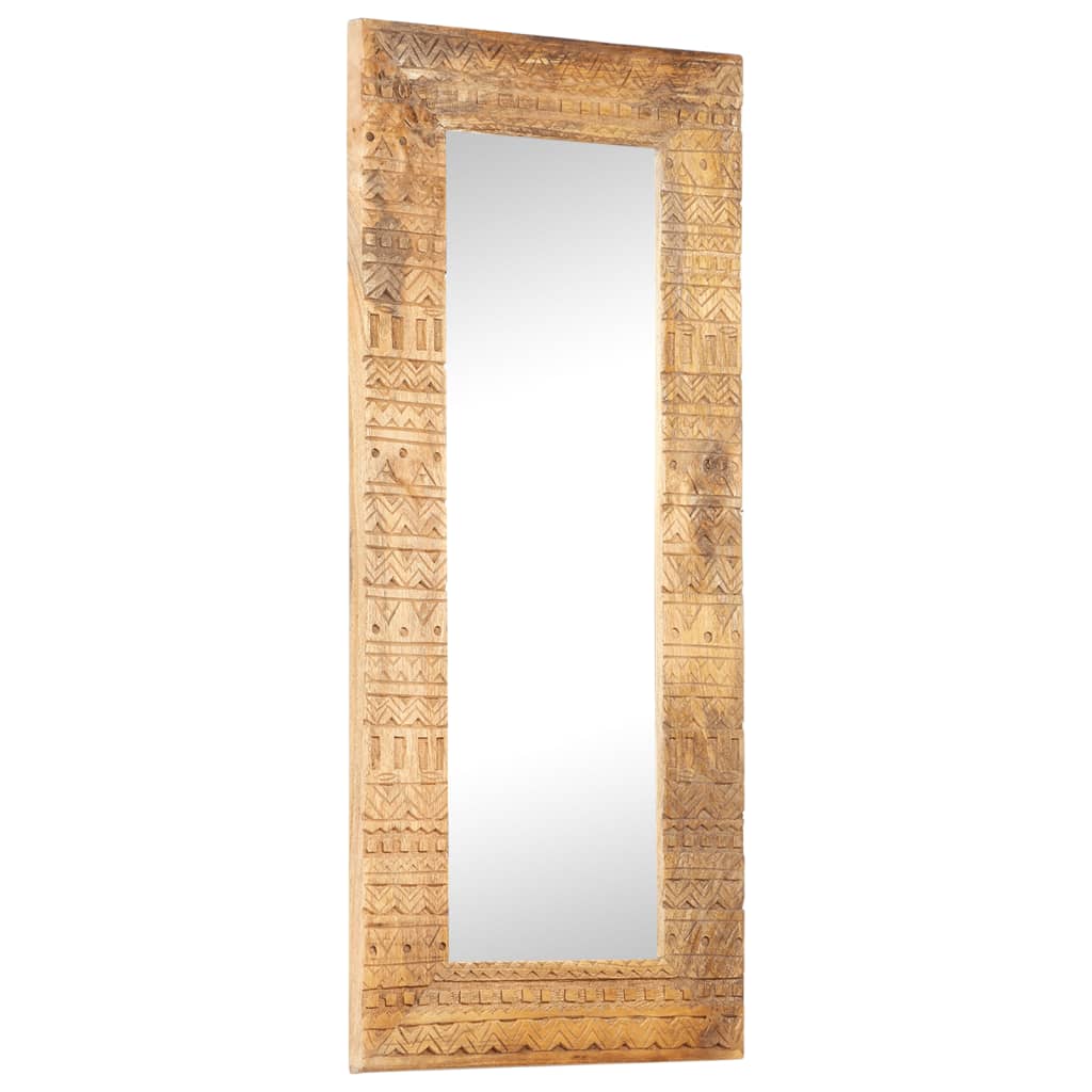 Hand-carved mirror 110x50x2.5 cm solid mango wood - 110 x 50 x 2.5 cm, 1 - number 1.