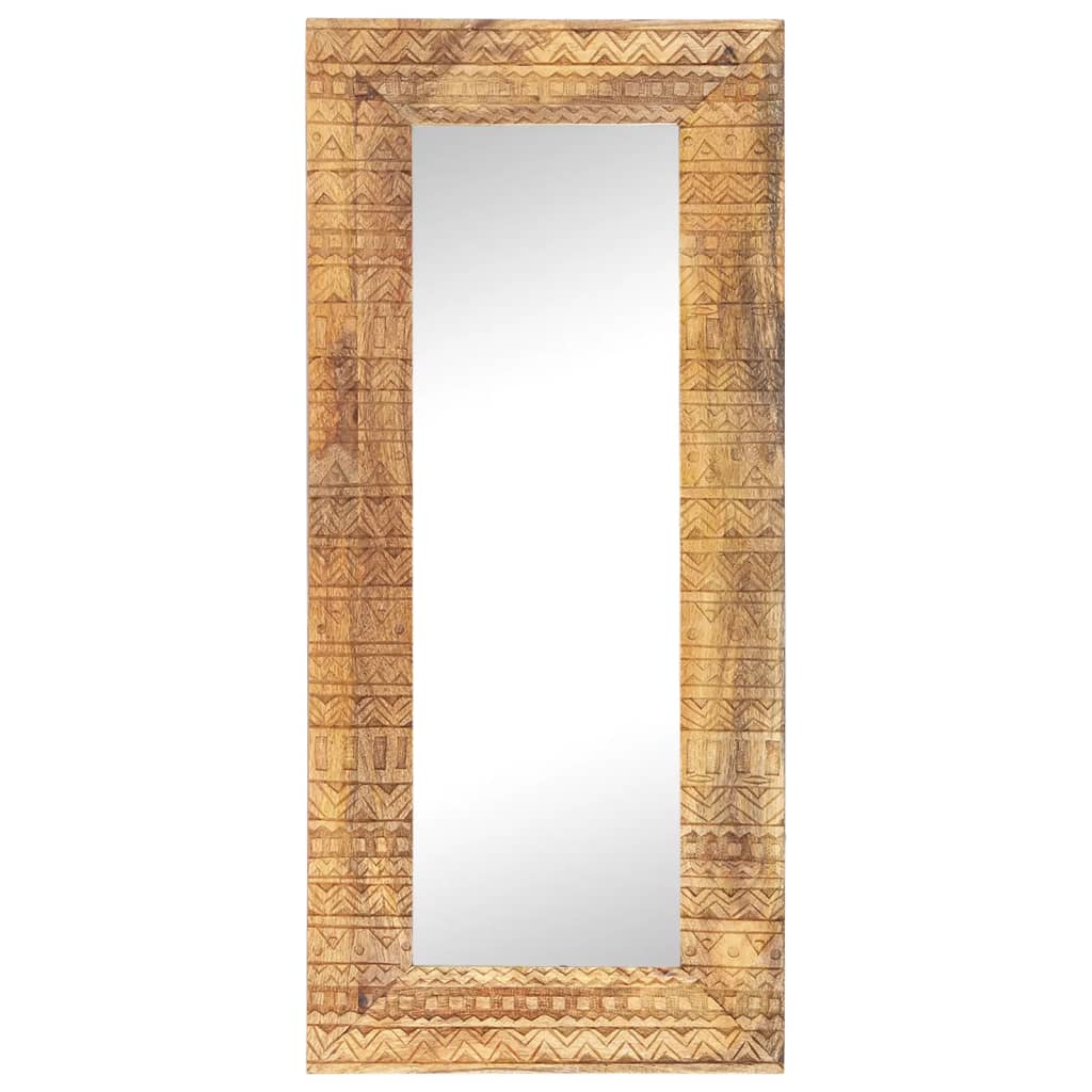 Hand-carved mirror 110x50x2.5 cm solid mango wood - 110 x 50 x 2.5 cm, 1 - number 2.