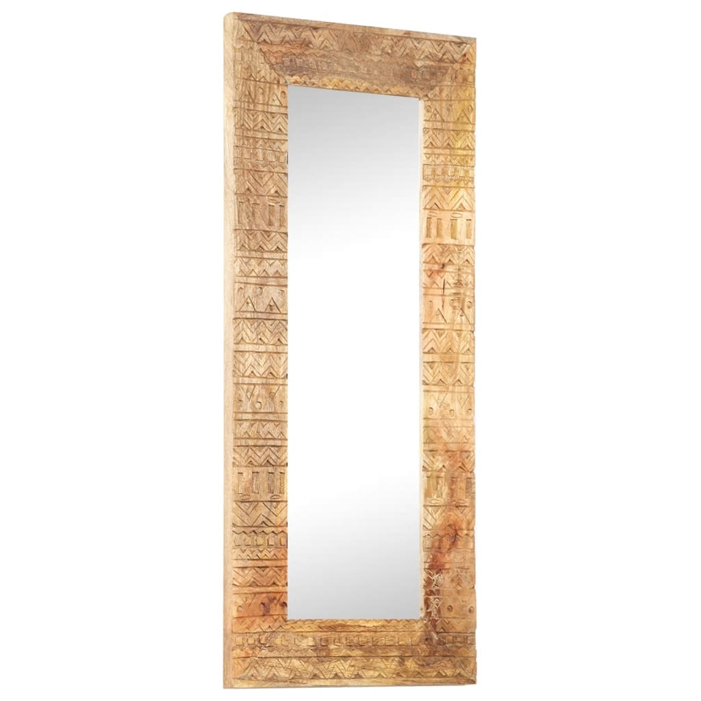 Hand-carved mirror 110x50x2.5 cm solid mango wood - 110 x 50 x 2.5 cm, 1 - number 8.