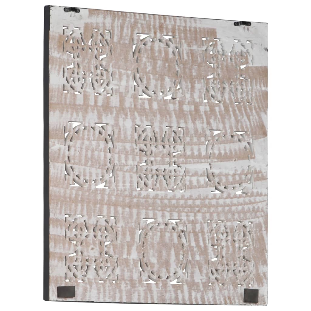 Håndskåret vægpanel 60x60x1,5 cm mdf sort og hvid - number 3.