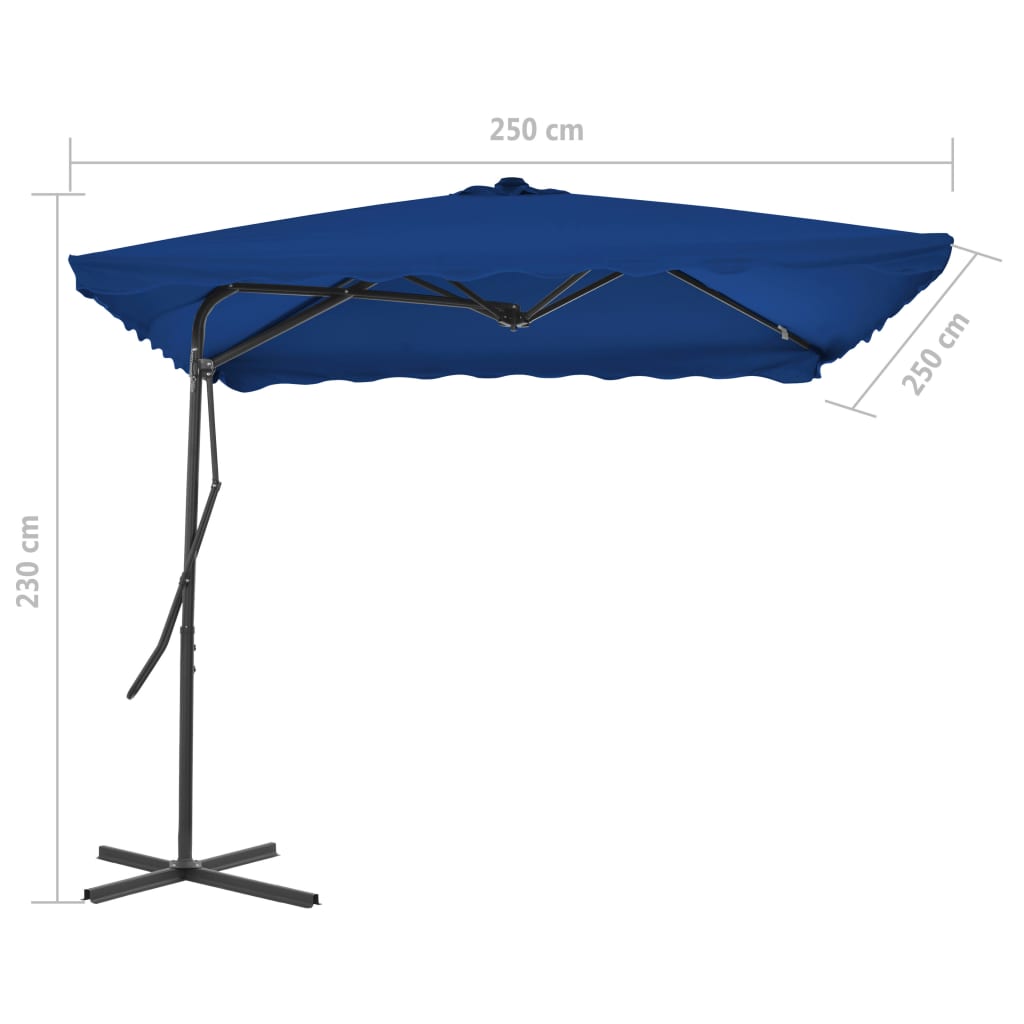Haveparasol med stålstang 250x250x230 cm cm - blå, 1 - number 6.