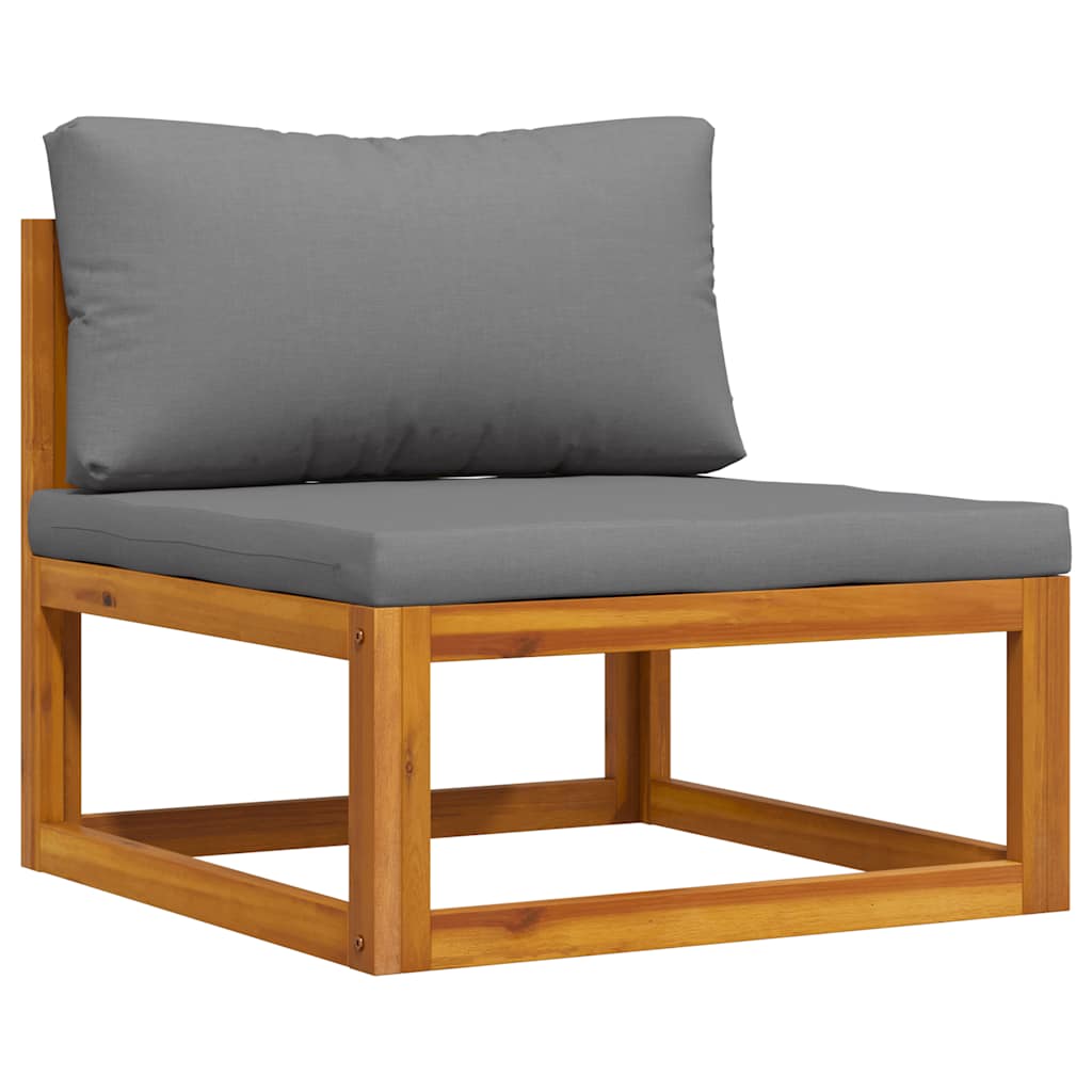 Midtsofa med pute solid acacia -tre - mørk grå, 1, sentersofa - number 1.
